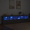 vidaXL Credenza con Luci LED Nera 283x37x67 cm