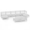 vidaXL Set Salotto da Giardino 9 pz in Legno Massello di Pino Bianco