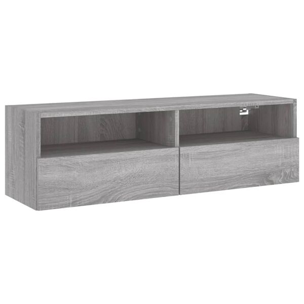 vidaXL Mobile TV a Parete Grigio Sonoma 100x30x30 cm Legno Multistrato