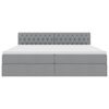 vidaXL Letto con contenitore e materasso Grigio chiaro 200 x 200 cm