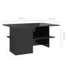 vidaXL Tavolino Salotto Nero Lucido 90x60x46,5 cm Legno Multistrato