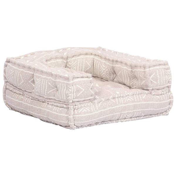 vidaXL Pouf Modulare Singolo Beige in Tessuto