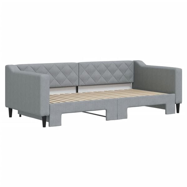 vidaXL Divano Letto con Letto Estraibile Grigio Chiaro 90x190 Tessuto