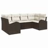 vidaXL Set Divano da Giardino 6 pz 6-Posti Marrone polyrattan