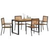 vidaXL Set da Pranzo per Giardino 5 pcs Nero e Marrone polyrattan