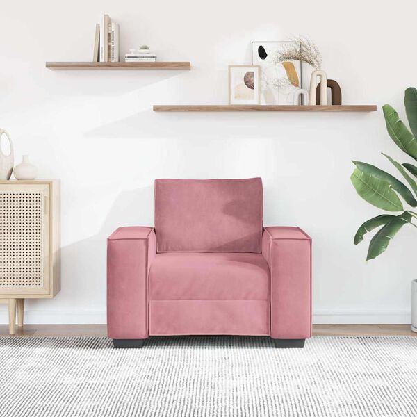 vidaXL Divano Sedia Rosa 100x78x84 cm Velluto
