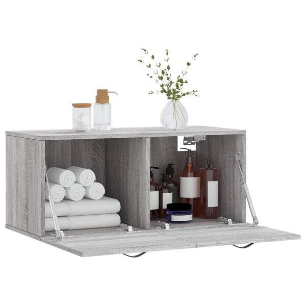 vidaXL Mobile a Parete Grigio Sonoma 80x36,5x35cm in Legno Multistrato