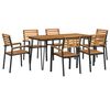 vidaXL Set Pranzo da Giardino 7 pz Legno Massello di Acacia e Metallo
