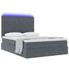 vidaXL Letto con contenitore e LED Grigio scuro 140 x 200 cm Velluto