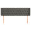 vidaXL Testiera ad Orecchio Grigio Scuro 163x16x78/88 cm in Velluto