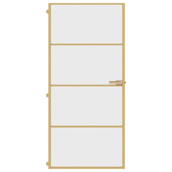 vidaXL Porta Interni Sottile Oro 93x201,5cm Vetro Temperato Alluminio
