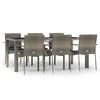 vidaXL Set da Pranzo da Giardino 7 pz con Cuscini in Polyrattan Grigio