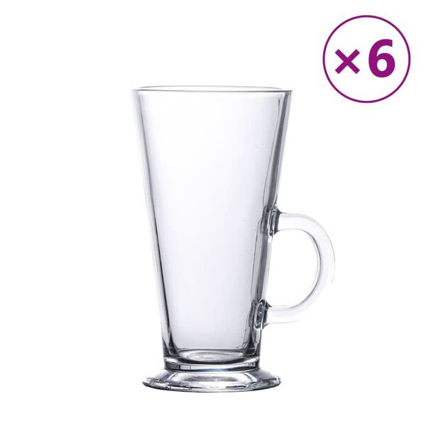 vidaXL Bicchieri per Caffè Latte con Manico 6 pcs 250 ml
