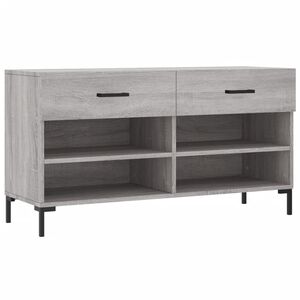 vidaXL Panca Porta Scarpe Grigio Sonoma 102x35x55 cm Legno Multistrato