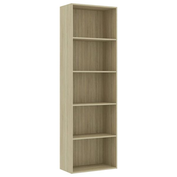 vidaXL Libreria 5 Ripiani Rovere Sonoma 60x30x189 cm Legno Multistrato