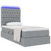 vidaXL Letto con contenitore e LED con led Grigio chiaro 90 x 200 cm