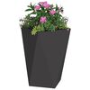 vidaXL Fioriera 2 pcs Nero 50 x 50 x 75 cm Acciaio