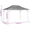vidaXL Gazebo con Tende Laterali e Doppio Tetto 3x4 m Antracite