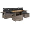 vidaXL Set Divano da Giardino 6 pz con Cuscini Grigio in Polyrattan