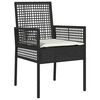 vidaXL Set da Pranzo per Giardino 5 pcs Nero polyrattan