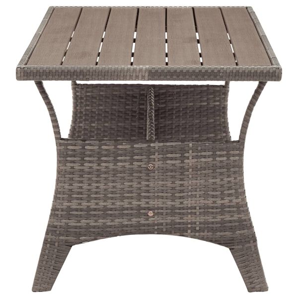 vidaXL Tavolo da Giardino Grigio 120x70x66 cm in Polyrattan