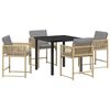 vidaXL Set da Pranzo per Giardino 5 pcs Beige polyrattan