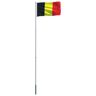 vidaXL Bandiera del Belgio con Pennone in Alluminio 6 m
