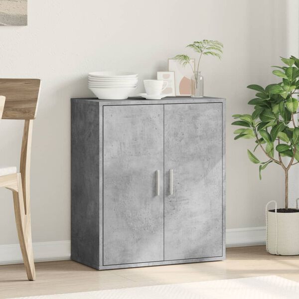 vidaXL Credenza Grigio Cemento 79x38x80 cm in Legno Multistrato