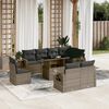 vidaXL Set Divano da Giardino 9 pz con Cuscini Grigio in Polyrattan