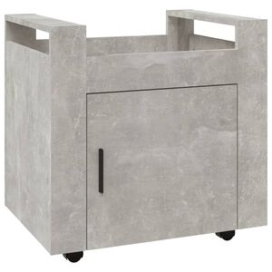 vidaXL Carrello Scrivania Grigio cemento 60x45x60 cm Legno Multistrato