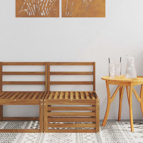 vidaXL Divano centrale per esterno Legno di Acacia Massello Naturale