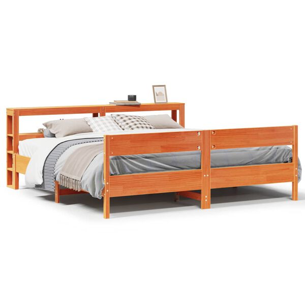 vidaXL Letto senza Materasso Marrone Cera 180x200 cm in Legno di Pino