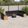 vidaXL Set Divani da Giardino 11 pz con Cuscini in Polyrattan Nero