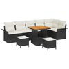 vidaXL Set Divano da Giardino 9 pz Nero polyrattan