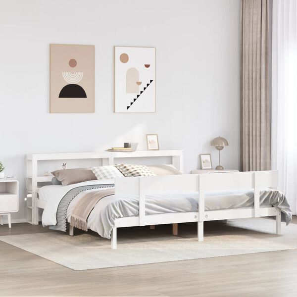 vidaXL Letto senza Materasso Bianco 180x200 cm Legno Massello di Pino