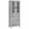 vidaXL Credenza Grigio Cemento 69,5x34x180 cm in Legno Multistrato