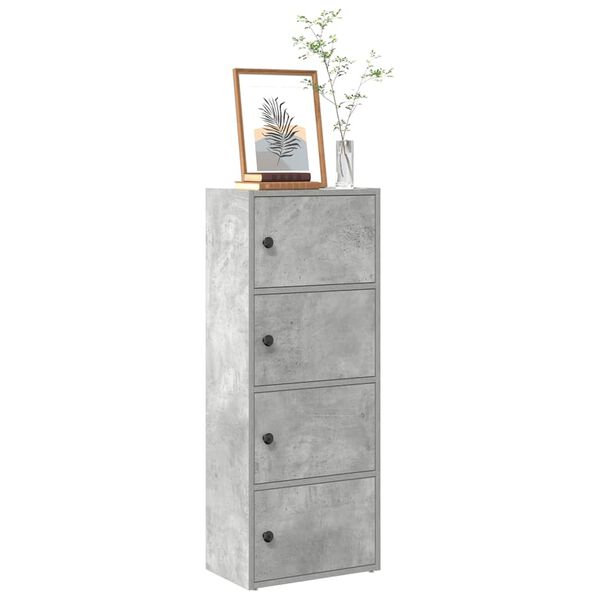 vidaXL Libreria Grigio Cemento 40x24x102 cm in Legno Multistrato