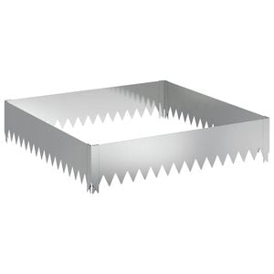 vidaXL Bordura per Prato 100 x 100 x 20 cm Acciaio Argento