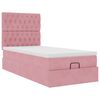 vidaXL Struttura Letto Pouf con Materassi Rosa 80x200 cm Velluto