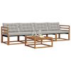 vidaXL Set di divani da esterno 5 pcs Grigio Naturale e Chiaro