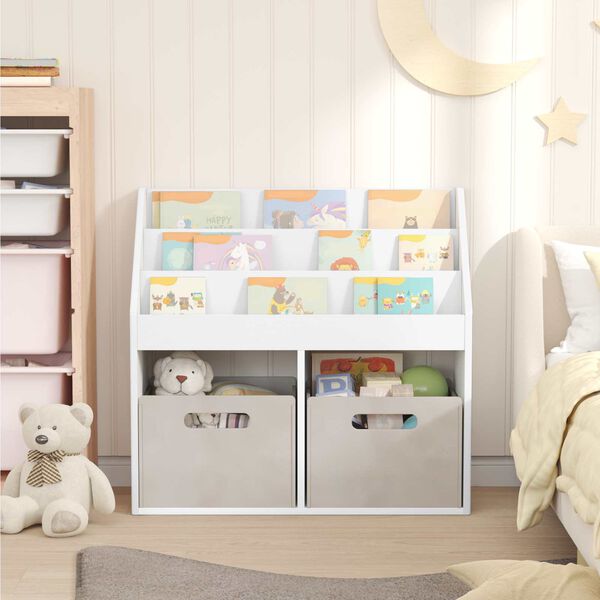 vidaXL Libreria per Bambini Bianco 72,5 x 29,5 x 69 cm