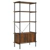 vidaXL Scaffalatura 5 Livelli con Mobile 80x40x163 cm Acciaio e Legno