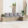 vidaXL Set Divano da Giardino con cuscino 5 pcs Beige polyrattan