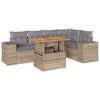 vidaXL Set Divano da Giardino 6 pz con Cuscini Beige in Polyrattan