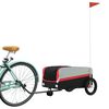 vidaXL Rimorchio da Bici Nero e Rosso 30 kg in Ferro