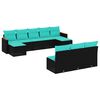 vidaXL Set Divani da Giardino 10 pz con Cuscini Nero in Polyrattan
