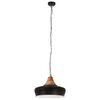 vidaXL Lampada Soffitto Industriale Nera Ferro Legno Massello 26cm E27