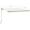 vidaXL Tenda Automatica con Sensore Vento e LED 400x350 cm Crema