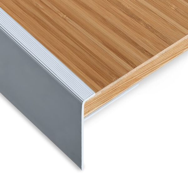 vidaXL Profili a F per Gradini 15 pz in Alluminio 90 cm Argento