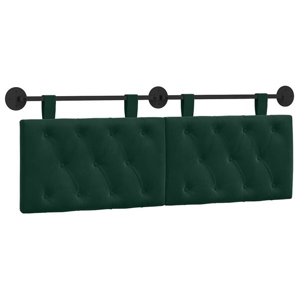 vidaXL Testata appesa Verde Scuro 130 x 55 x 7 cm Velluto